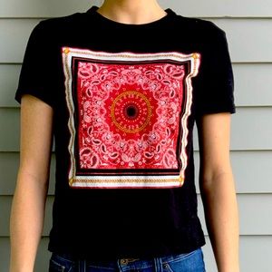 ZARA Women’s Graphic Scarf Print Graphic Tee